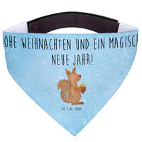 Produktbild von Mr. & Mrs. Panda Hundehalstuch Bandana Eichhörnchen Weihnachten Blau Größe L