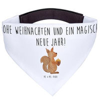 Produktbild von Mr. & Mrs. Panda Hundehalstuch Bandana Eichhörnchen Weihnachten Weiß Polyester Größe L