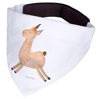 Produktbild von Mr. & Mrs. Panda Hundehalstuch Bandana Lama Springen Weiß Polyester Größe L