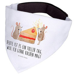 Mr. & Mrs. Panda Hundehalstuch Bandana Mäuse Kuchen Weiß Polyester Größe L – Bild 1 von 4