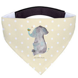Mr. & Mrs. Panda Hundehalstuch Bandana mit Elefant und Biene in Gelb und Beige aus Polyester Größe L – Bild 1 von 3