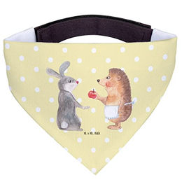 Mr. & Mrs. Panda Hundehalstuch Bandana mit Hase und Igel Motiv in Gelb aus Polyester – Bild 1 von 4