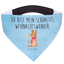 Mr. & Mrs. Panda Hundehalstuch Bandana mit Weihnachtsmotiv Maus Blau aus Polyester – Bild 1 von 6