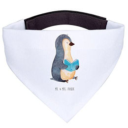 Mr. & Mrs. Panda Hundehalstuch Bandana Pinguin Buch Weiß aus Polyester Größe L – Bild 1 von 3