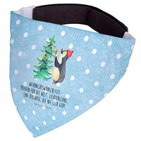 Produktbild von Mr. & Mrs. Panda Hundehalstuch Bandana Pinguin Weihnachtsbaum Blau Polyester Größe L