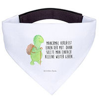 Produktbild von Mr. & Mrs. Panda Hundehalstuch Bandana Schildkröte Wanderer Weiß Polyester für große Rassen