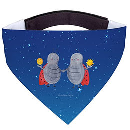 Mr. & Mrs. Panda Hundehalstuch Bandana Sternzeichen Zwilling Blau Polyester Größe L – Bild 1 von 6
