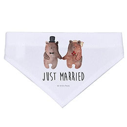 Mr. & Mrs. Panda Hundehalstuch Bär Heirat Weiß aus Polyester Größe L – Bild 1 von 2