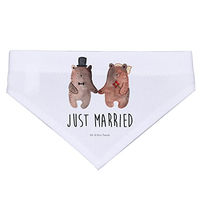 Produktbild von Mr. & Mrs. Panda Hundehalstuch Bär Heirat Weiß aus Polyester Größe L