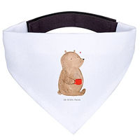 Produktbild von Mr. & Mrs. Panda Hundehalstuch Bär Kaffee aus Polyester in Weiß Größe M