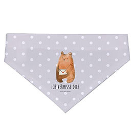 Produktbild von Mr. & Mrs. Panda Hundehalstuch Bär Liebesbrief Grau aus Polyester