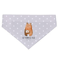 Produktbild von Mr. & Mrs. Panda Hundehalstuch Bär Liebesbrief Grau aus Polyester