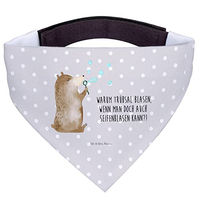 Produktbild von Mr. & Mrs. Panda Hundehalstuch Bär Seifenblasen Grau aus Stoff Größe M