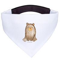 Produktbild von Mr. & Mrs. Panda Hundehalstuch Bär sitzend weiß Stoff Größe S