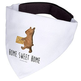 Mr. & Mrs. Panda Hundehalstuch Bär Zuhause Weiß aus Polyester Größe M – Bild 1 von 3