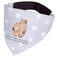 Produktbild von Mr. & Mrs. Panda Hundehalstuch Bären Liebe Grau Weiß Stoff