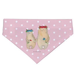 Mr. & Mrs. Panda Hundehalstuch Bären mit Blumenkranz aus Polyester in Rot und Rosa Größe L – Bild 1 von 2