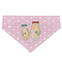 Produktbild von Mr. & Mrs. Panda Hundehalstuch Bären mit Blumenkranz aus Polyester in Rot und Rosa Größe L
