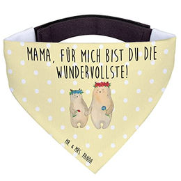 Mr. & Mrs. Panda Hundehalstuch Bären mit Blumenkranz Gelb Größe S aus Polyester – Bild 1 von 7
