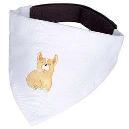 Mr. & Mrs. Panda Hundehalstuch Corgi Motiv Weiß Stoff Größe S – Bild 1 von 3