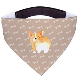 Mr. & Mrs. Panda Hundehalstuch Corgi Po Bandana in Braun und Beige – Bild 1 von 3