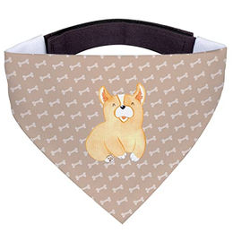 Mr. & Mrs. Panda Hundehalstuch Corgie Design aus Polyester in Braun und Beige für große Rassen – Bild 1 von 5