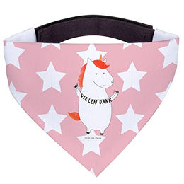 Mr. & Mrs. Panda Hundehalstuch Einhorn Dankeschön aus Polyester in Rosa und Rot – Bild 1 von 4