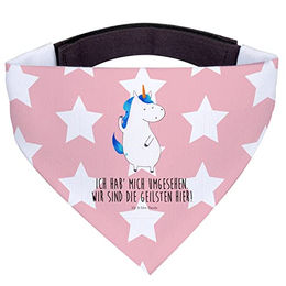Mr. & Mrs. Panda Hundehalstuch Einhorn Dreieckstuch aus Polyester in Rot und Rosa – Bild 1 von 5