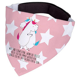 Mr. & Mrs. Panda Hundehalstuch Einhorn Motiv aus Polyester in Rot und Rosa Größe L – Bild 1 von 5