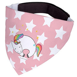 Mr. & Mrs. Panda Hundehalstuch Einhorn Nacht Stoff in Rosa und Rot – Bild 1 von 3
