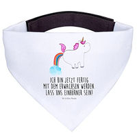 Produktbild von Mr. & Mrs. Panda Hundehalstuch Einhorn Pupsen Bandana aus Polyester in Weiß Bunt Größe M