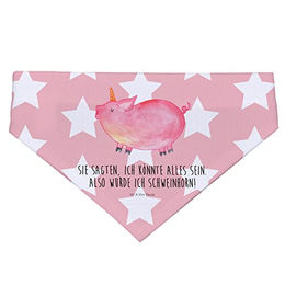 Mr. & Mrs. Panda Hundehalstuch Einhorn Schwein aus Polyester in Rosa und Rot Größe L – Bild 1 von 4