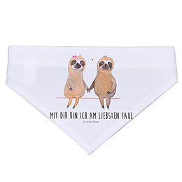 Mr. & Mrs. Panda Hundehalstuch Faultier Pärchen aus Polyester Weiß Größe L – Bild 1 von 2