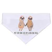 Produktbild von Mr. & Mrs. Panda Hundehalstuch Faultier Pärchen aus Polyester Weiß Größe L