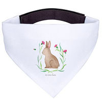 Produktbild von Mr. & Mrs. Panda Hundehalstuch Hase Sitzen Weiß Stoff Größe S für kleine Rassen