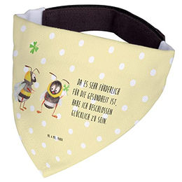 Mr. & Mrs. Panda Hundehalstuch Hummeln Kleeblatt aus Baumwolle Größe L Gelb – Bild 1 von 3