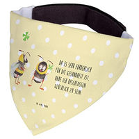 Produktbild von Mr. & Mrs. Panda Hundehalstuch Hummeln Kleeblatt aus Baumwolle Größe L Gelb