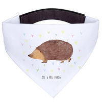 Produktbild von Mr. & Mrs. Panda Hundehalstuch Igel Herzen Weiß Stoff Größe S