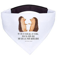 Produktbild von Mr. & Mrs. Panda Hundehalstuch Igel Liebe Größe L Weiß Polyester