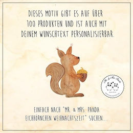 Mr. & Mrs. Panda Hundehalstuch mit Eichhörnchen-Weihnachtsmotiv in Weiß Größe M – Bild 1 von 2