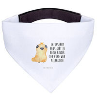 Produktbild von Mr. & Mrs. Panda Hundehalstuch Mops Krone Weiß Stoff Größe S