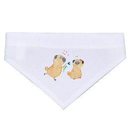 Produktbild von Mr. & Mrs. Panda Hundehalstuch Mops Verliebt Weiß