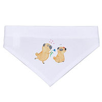 Produktbild von Mr. & Mrs. Panda Hundehalstuch Mops Verliebt Weiß