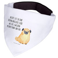 Produktbild von Mr. & Mrs. Panda Hundehalstuch Mops Weiß Stoff