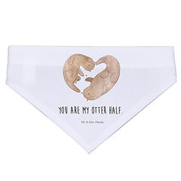 Mr. & Mrs. Panda Hundehalstuch Otter Herz Weiß Größe M – Bild 1 von 2