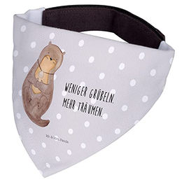 Mr. & Mrs. Panda Hundehalstuch Otter Muschel Grau Weiß Größe L aus Polyester – Bild 1 von 2