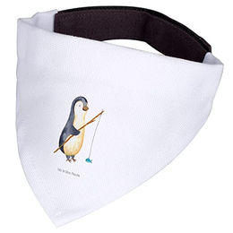 Mr. & Mrs. Panda Hundehalstuch Pinguin Angler Weiß Größe S – Bild 1 von 2