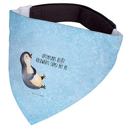 Mr. & Mrs. Panda Hundehalstuch Pinguin Lachen Blau Stoff Größe S – Bild 1 von 3