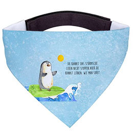 Mr. & Mrs. Panda Hundehalstuch Pinguin Surfer Blau Größe L – Bild 1 von 6