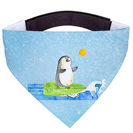 Mr. & Mrs. Panda Hundehalstuch Pinguin Surfer Blau Größe M – Bild 1 von 4